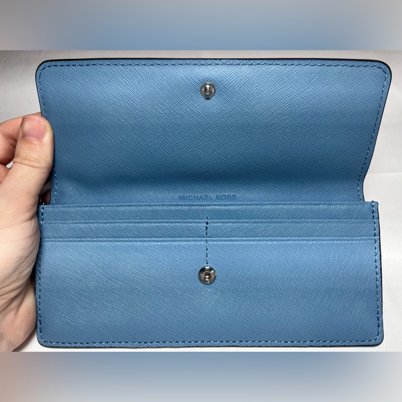 Michael Kors Sky Blue Clutch Wallet - Picture 6 of 9